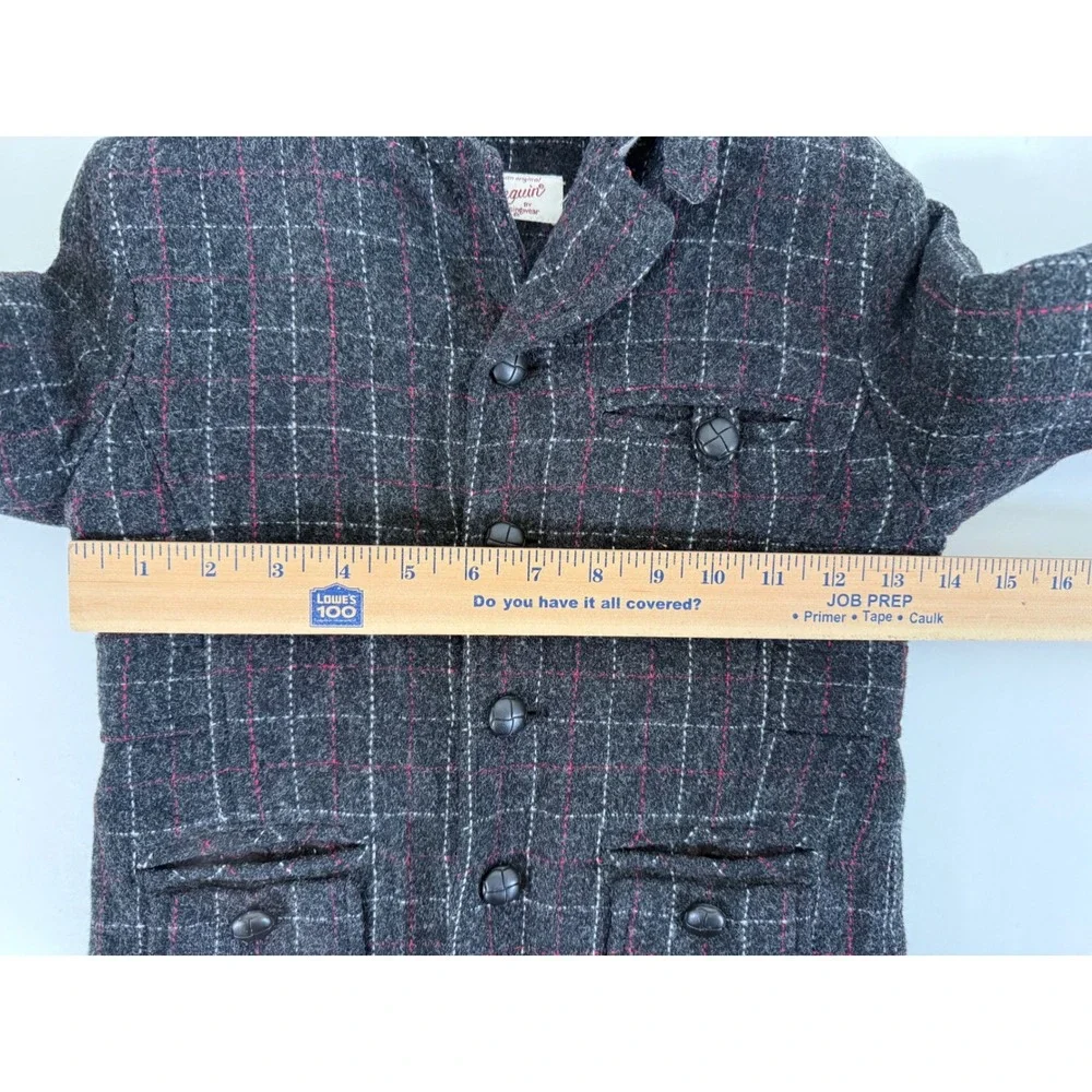 Original Penguin‎ Wool Coat Toddler 4T Plaid Lined Gray Church Dress